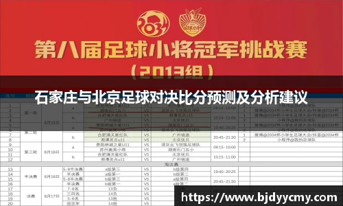 石家庄与北京足球对决比分预测及分析建议